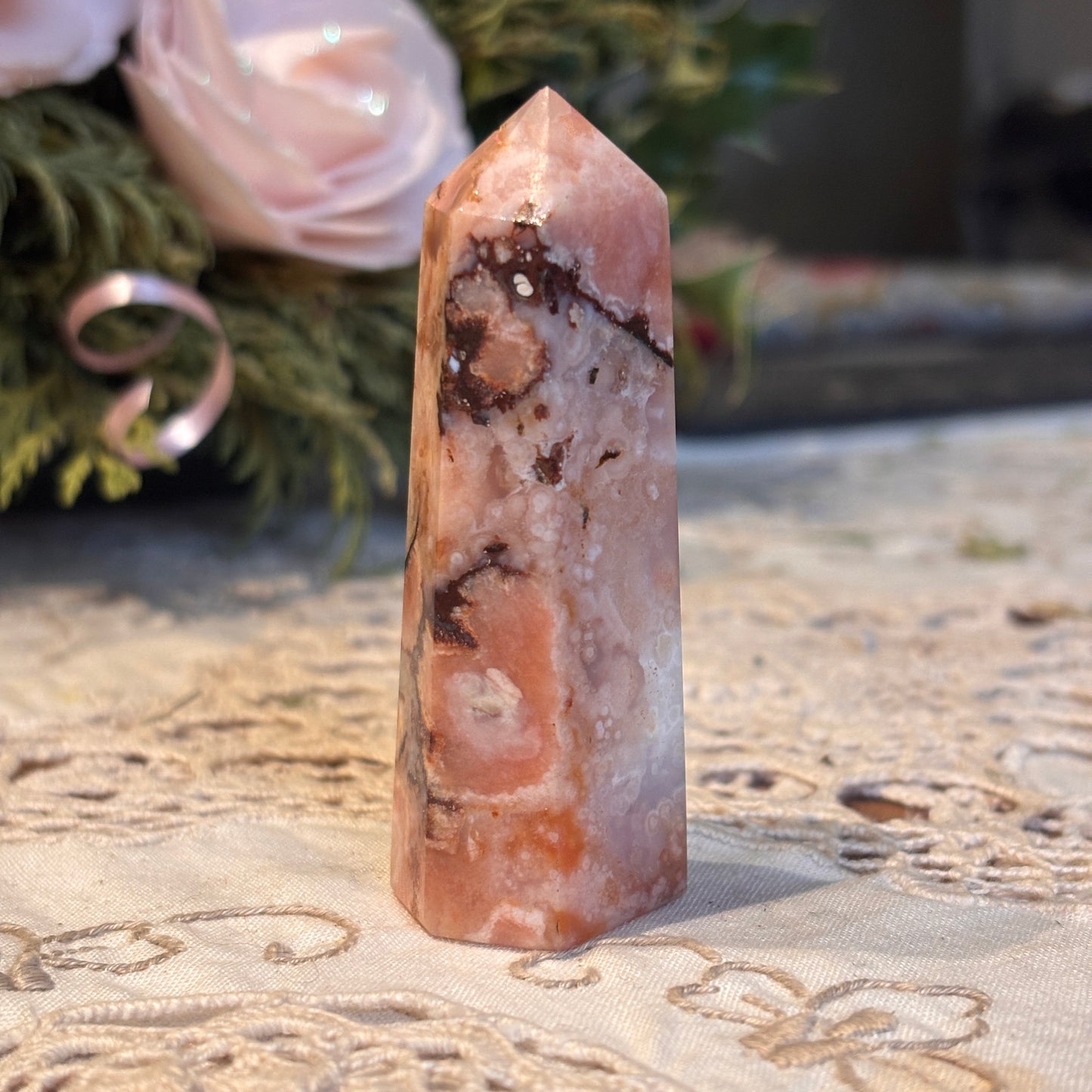 Cherry Blossom Agate Pillar (CBAP3)