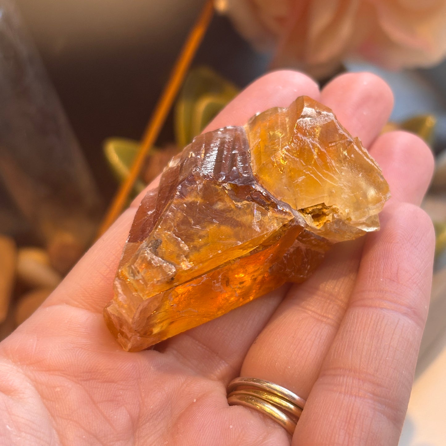 Amber Calcite Specimen