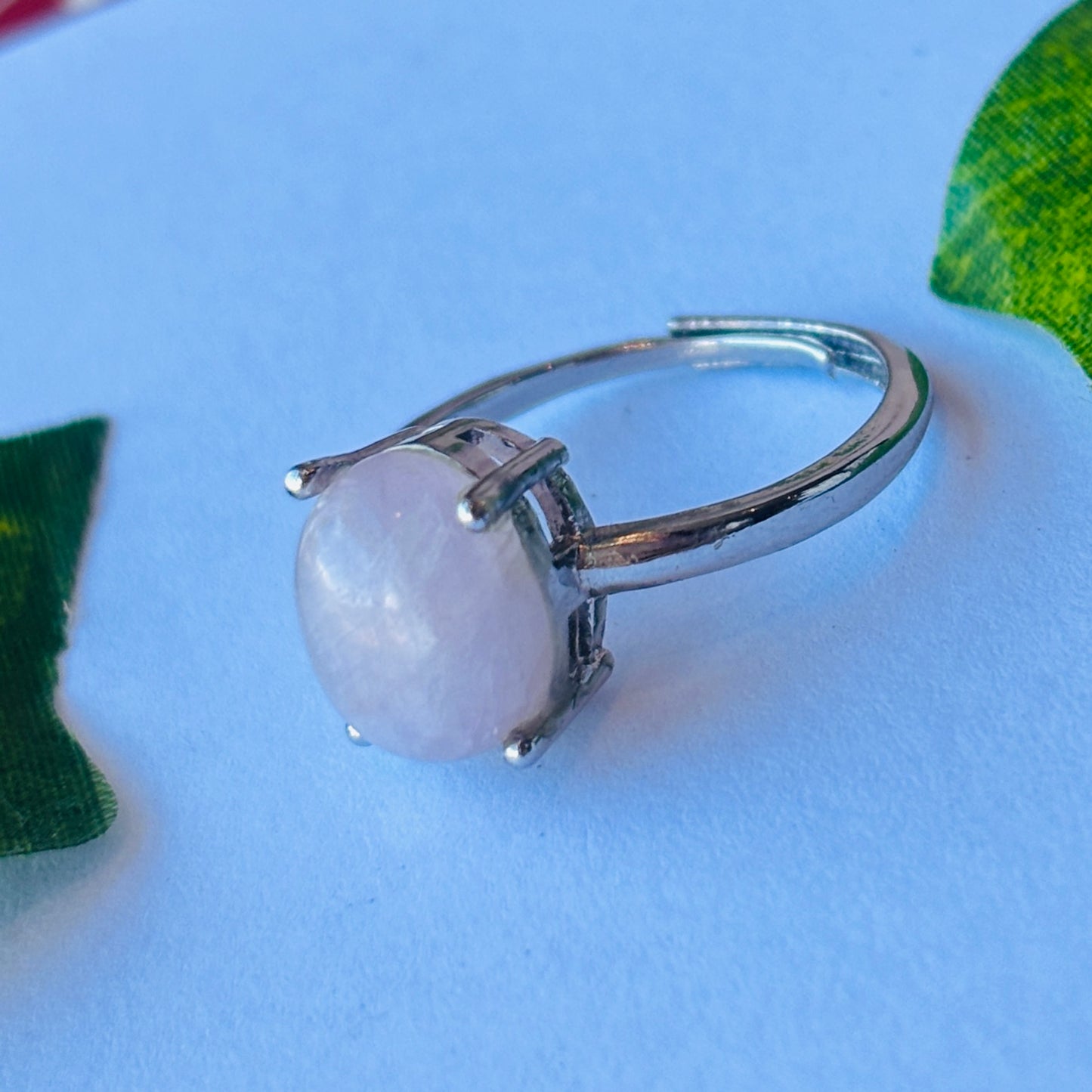 Star Rose Quartz Adjustable Ring