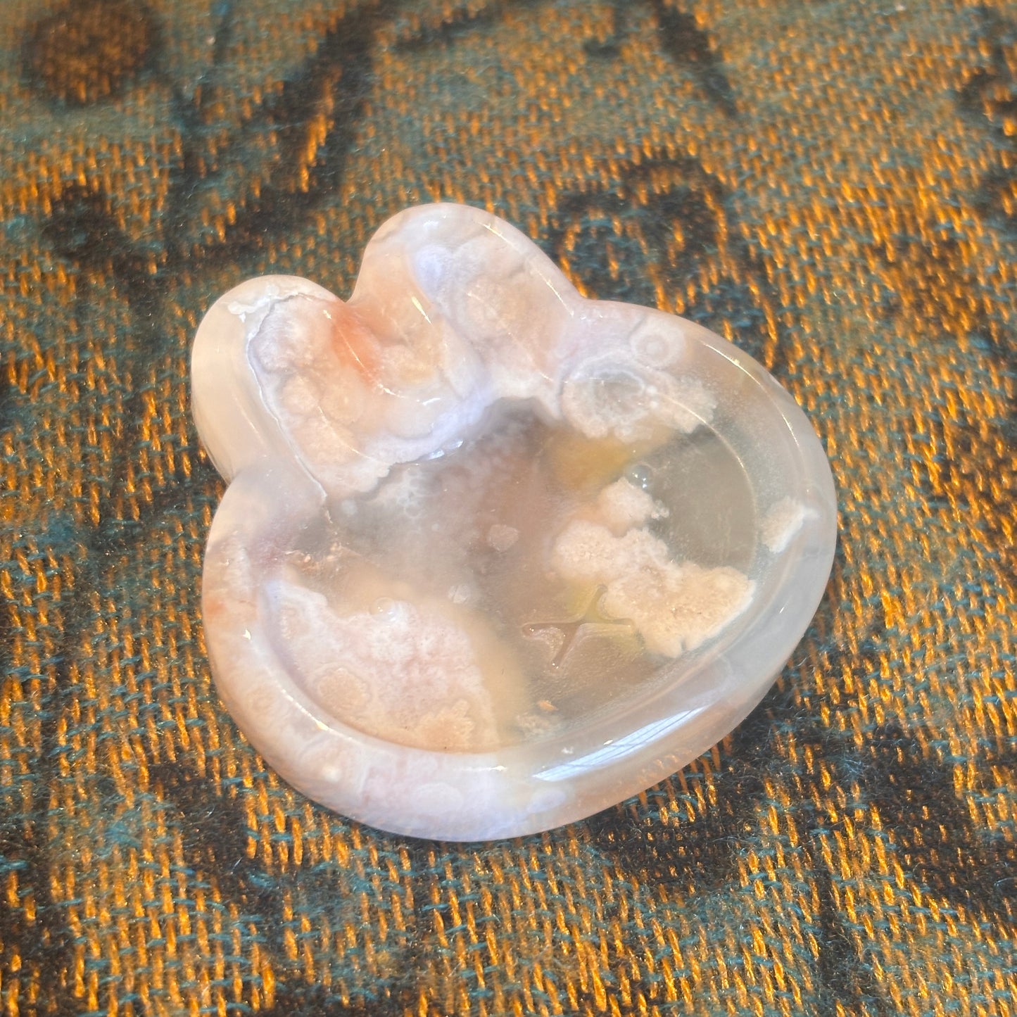 Cherry Blossom Agate Bunny Trinket Dish