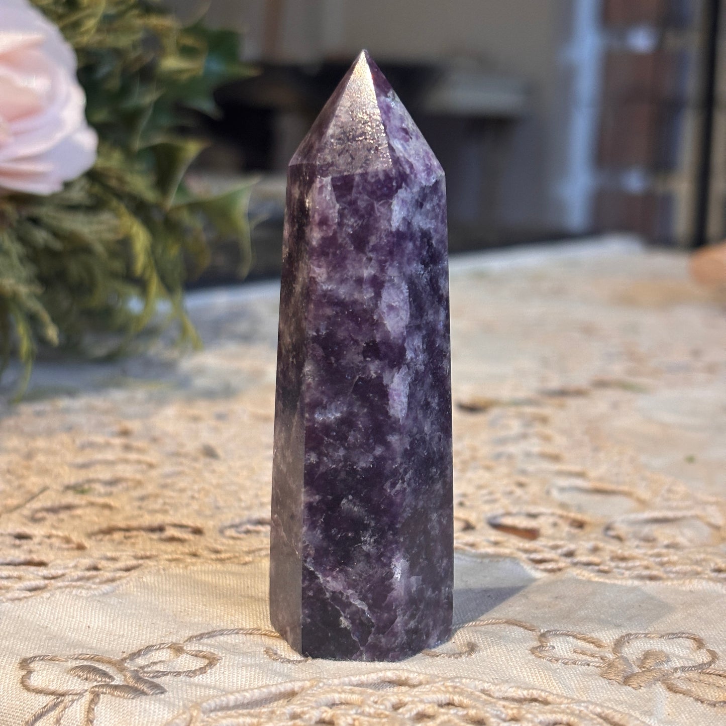 Lepidolite & Quartz Pillar (LT05)