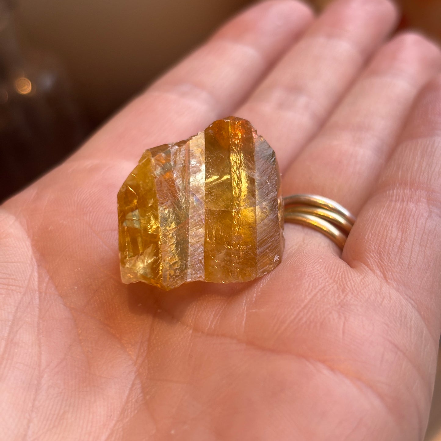 Amber Calcite Specimen