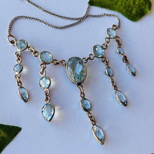 Princess Aquamarine Necklace (Sterling Silver)