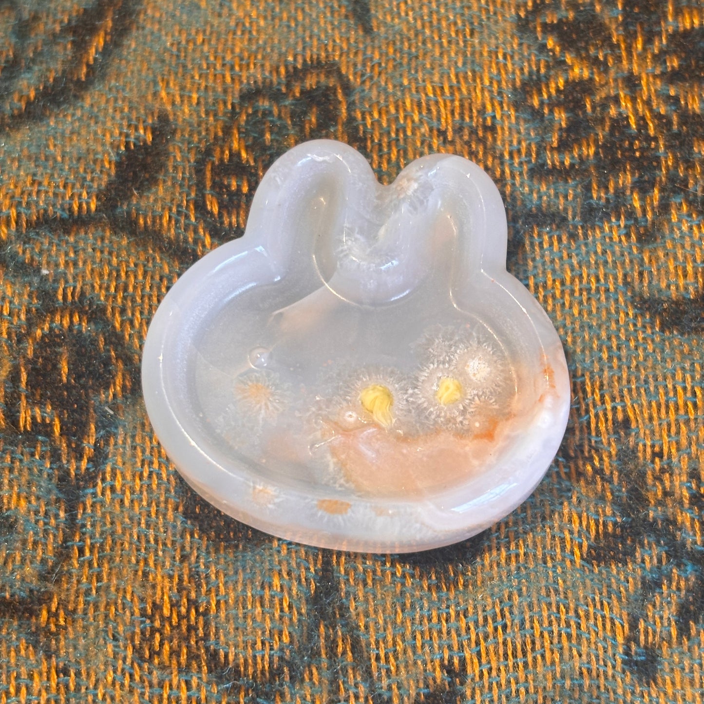 Cherry Blossom Agate Bunny Trinket Dish