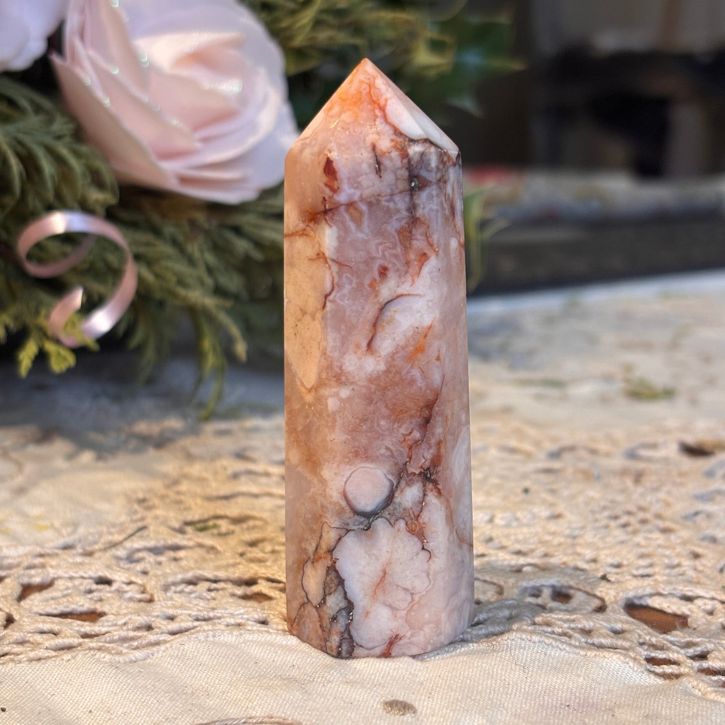 Cherry Blossom Agate Pillar (CBAP2)