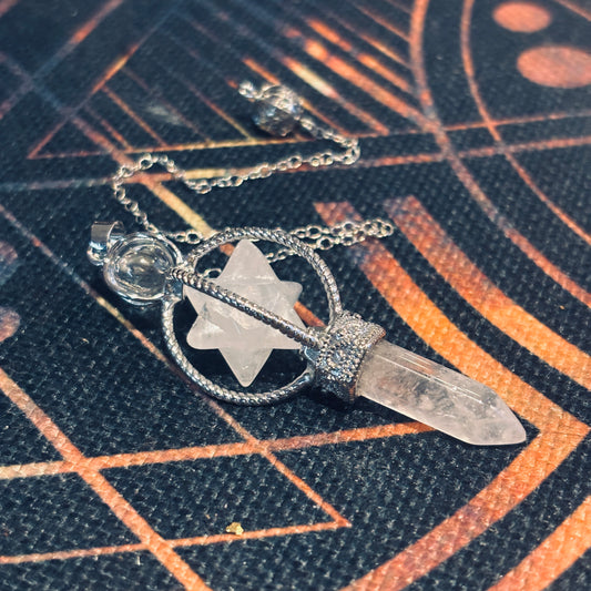 Merkaba Clear Quartz Pendulum