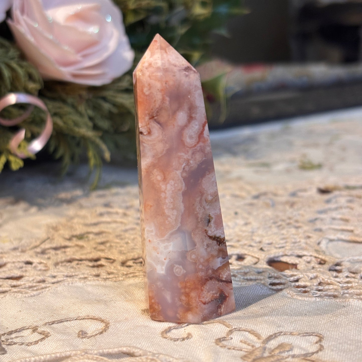 Cherry Blossom Agate Pillar (CBAP3)