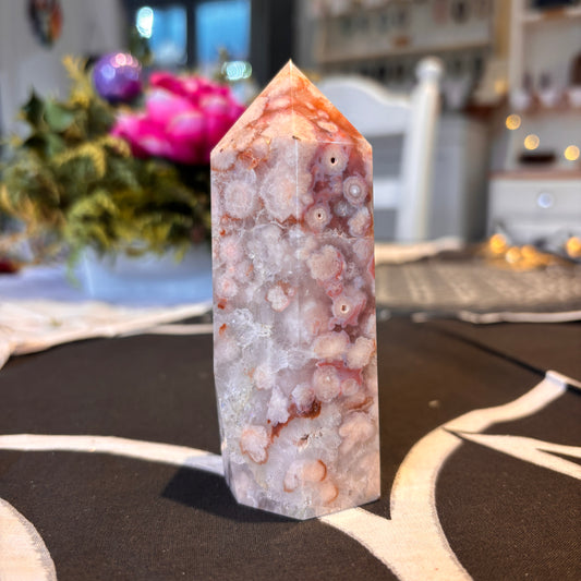 Cherry Blossom Agate & Pink Amethyst Tower (CPA02)