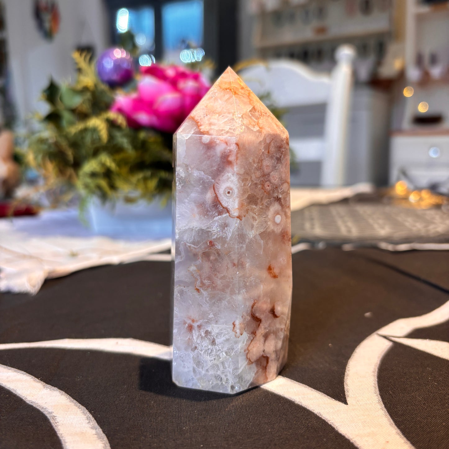 Cherry Blossom Agate & Pink Amethyst Tower (CPA02)