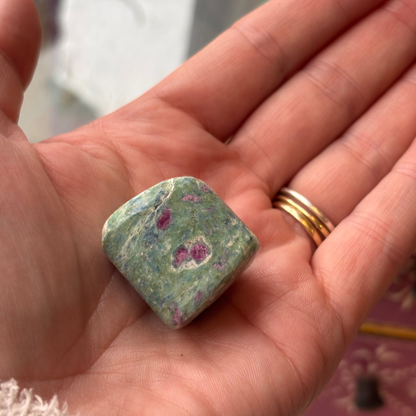 Ruby in Fuschite Palm Stone