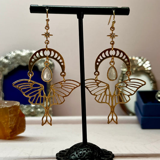 Tegan’s Cat Eye Moth Earrings