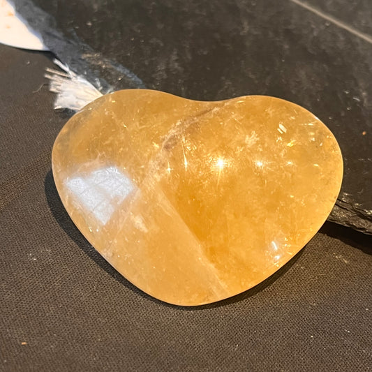 Honey Calcite Heart (HCH2)