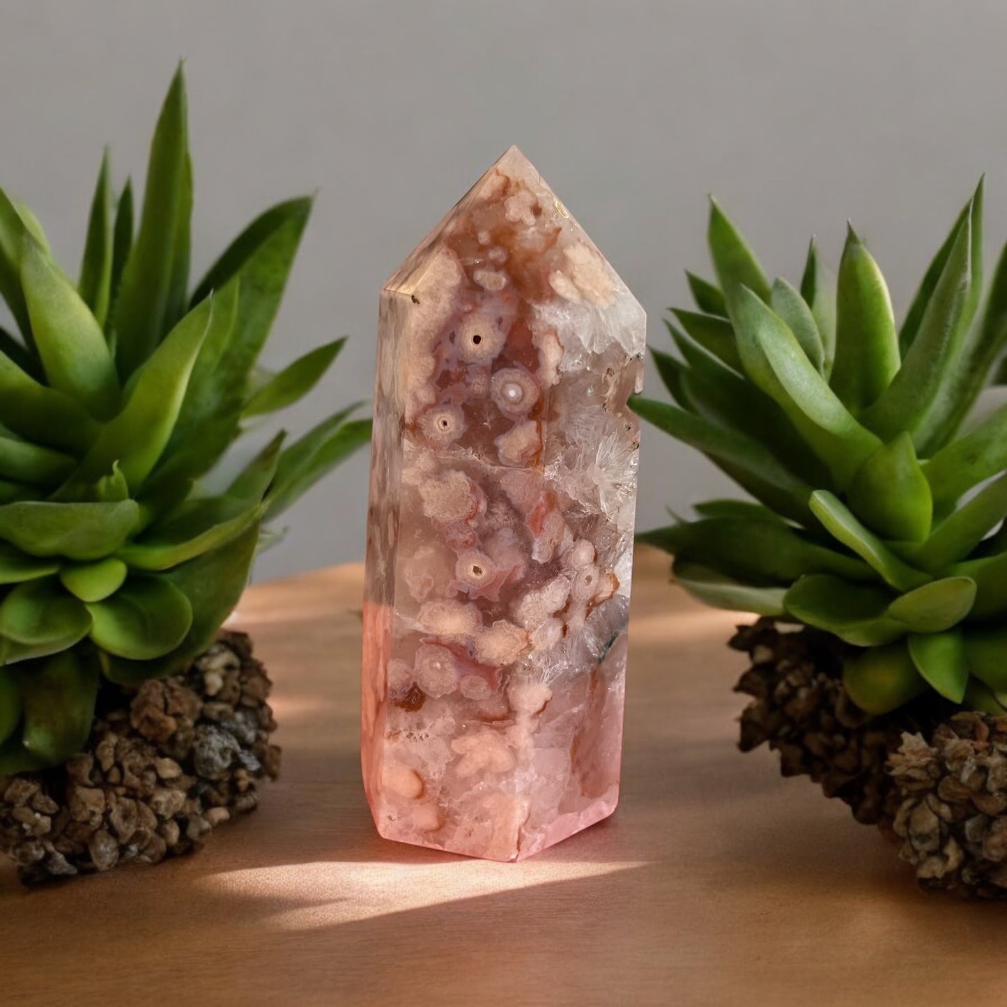 Cherry Blossom Agate & Pink Amethyst Tower (CPA02)