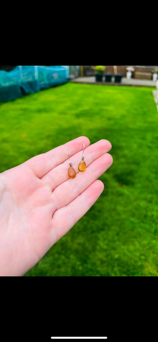 Tegan’s Sterling Silver Amber Earrings