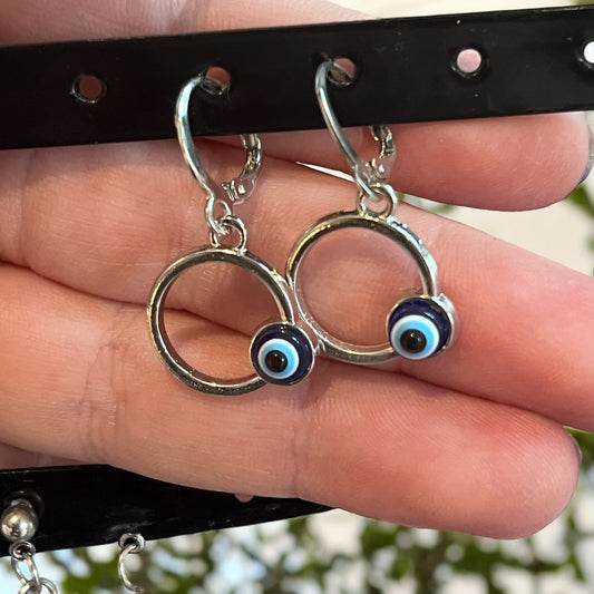 Tegan’s Stainless Steel Evil Eye Earrings