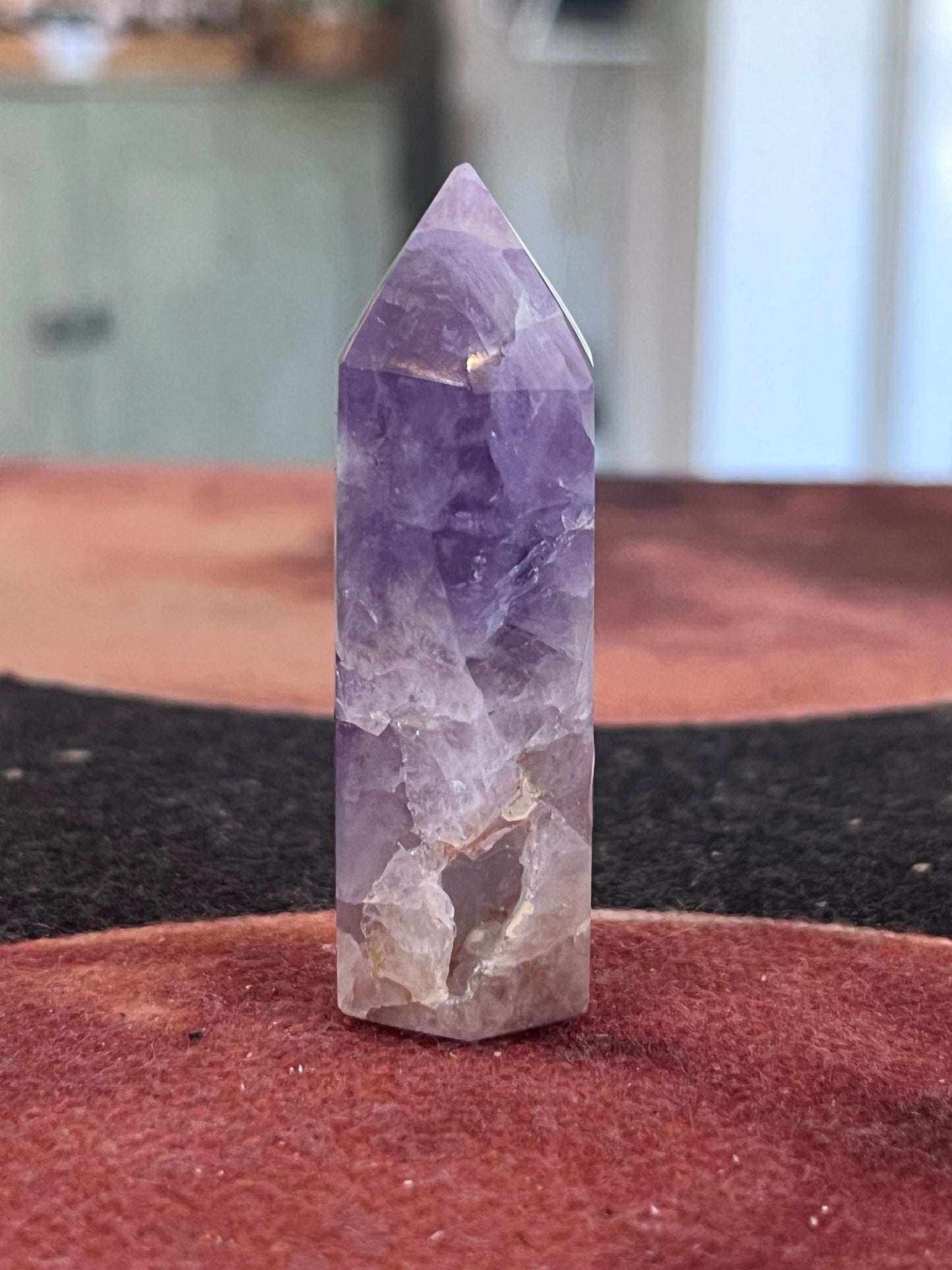 "Dream" Chevron Amethyst Pillar