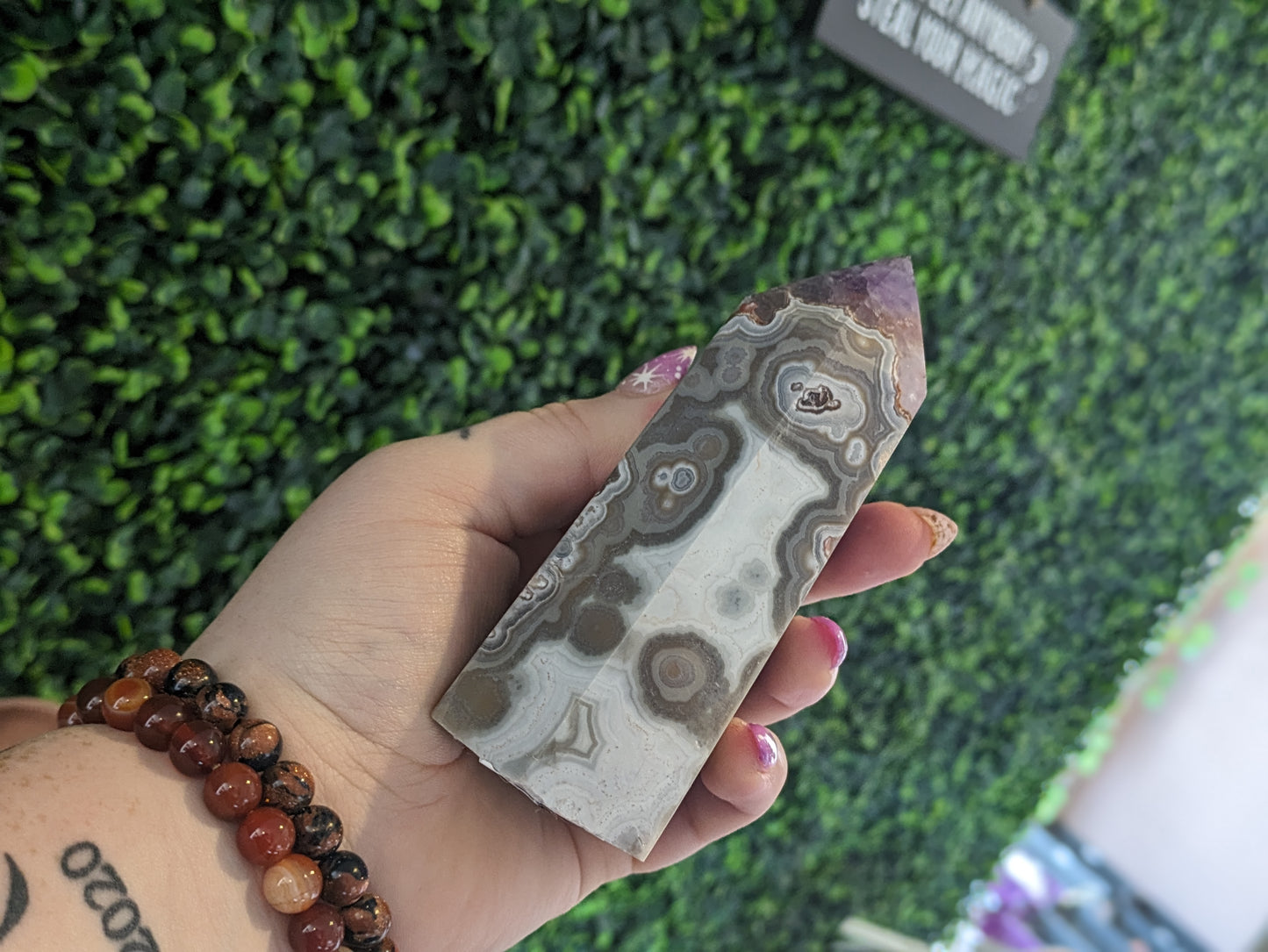 Amethyst & Crazy Lace Agate Tower