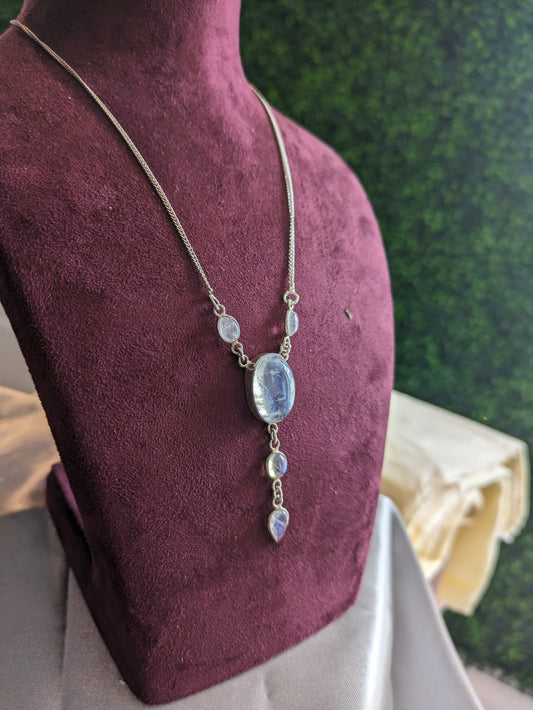 Tegan's High Grade Silver Moonstone Necklace