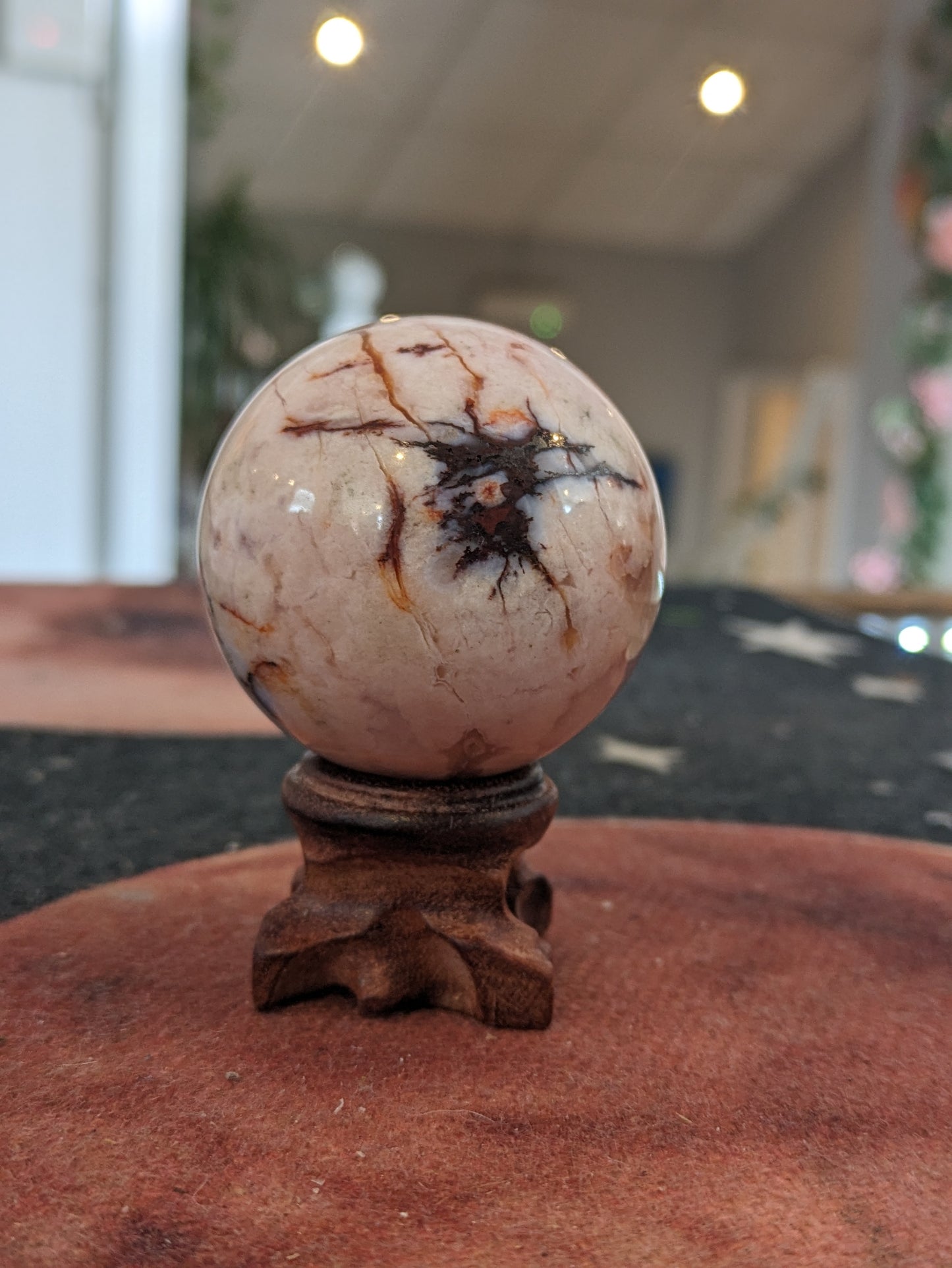 Cherry Blossom Agate Sphere