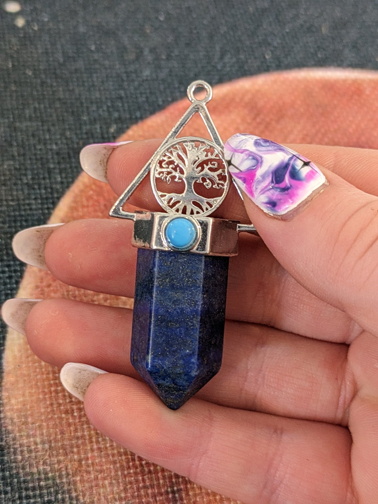 Lapis Lazuli "Deathly hallows inspired" Necklace
