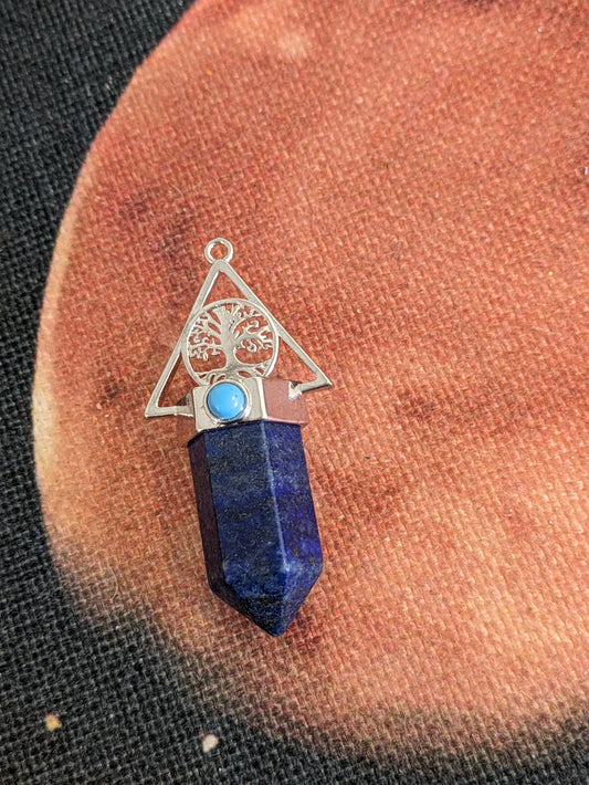 Lapis Lazuli "Deathly hallows inspired" Necklace