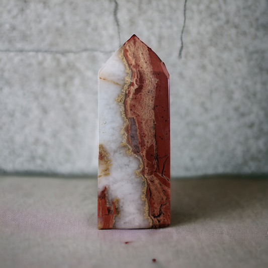 Red Jasper & Quartz Obelisk (RJO1)