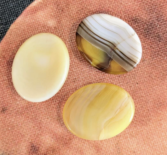 Yellow Dyed Agate Worry Stone