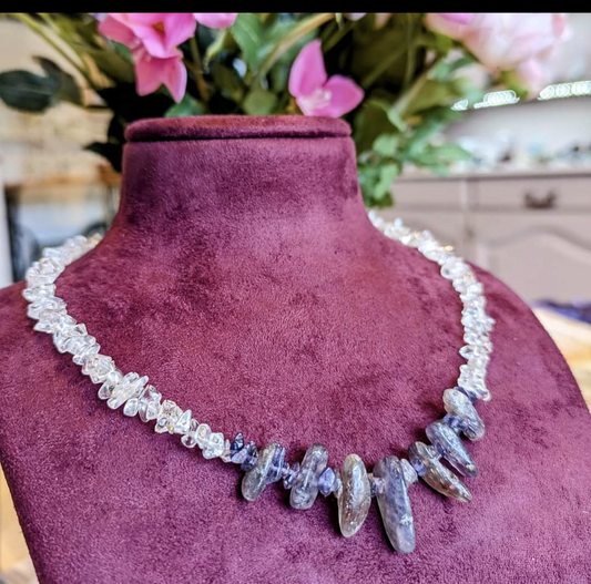 Rachel's Lolite & Clear Quartz Necklace