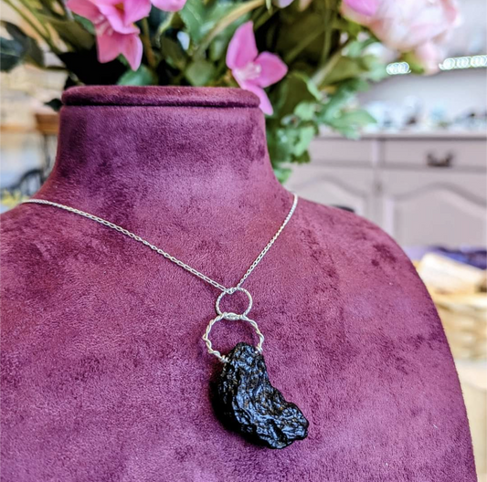 Rachel's Tektite Moon Necklace