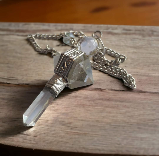 Triple Point Clear Quartz Pendulum