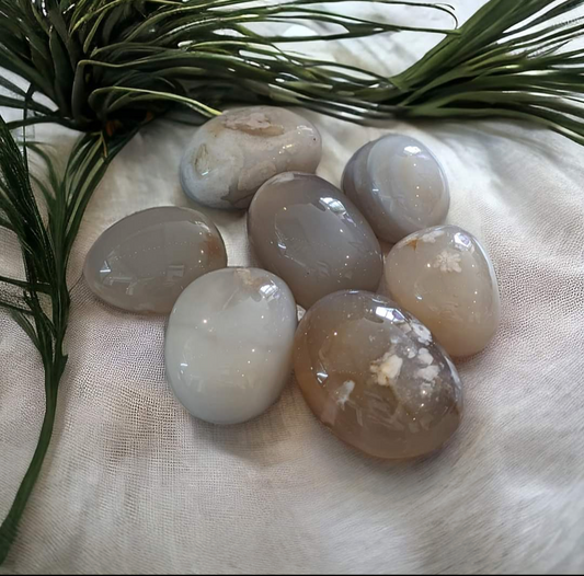 Cherry Blossom Agate Palm Stone