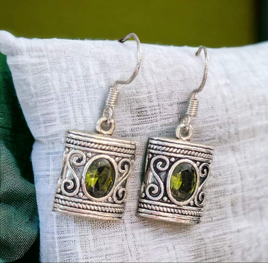 Tegan's Sterling Silver Peridot Earrings