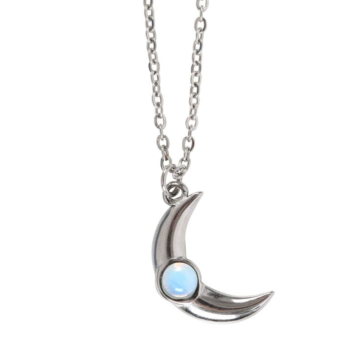 Opalite Moon Necklace Greetings Card