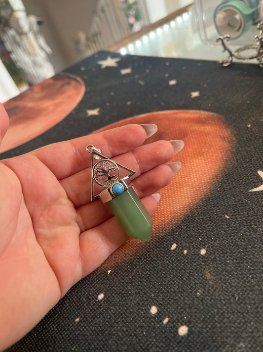 Deathly Hallows “inspired “ Green Aventurine Necklace