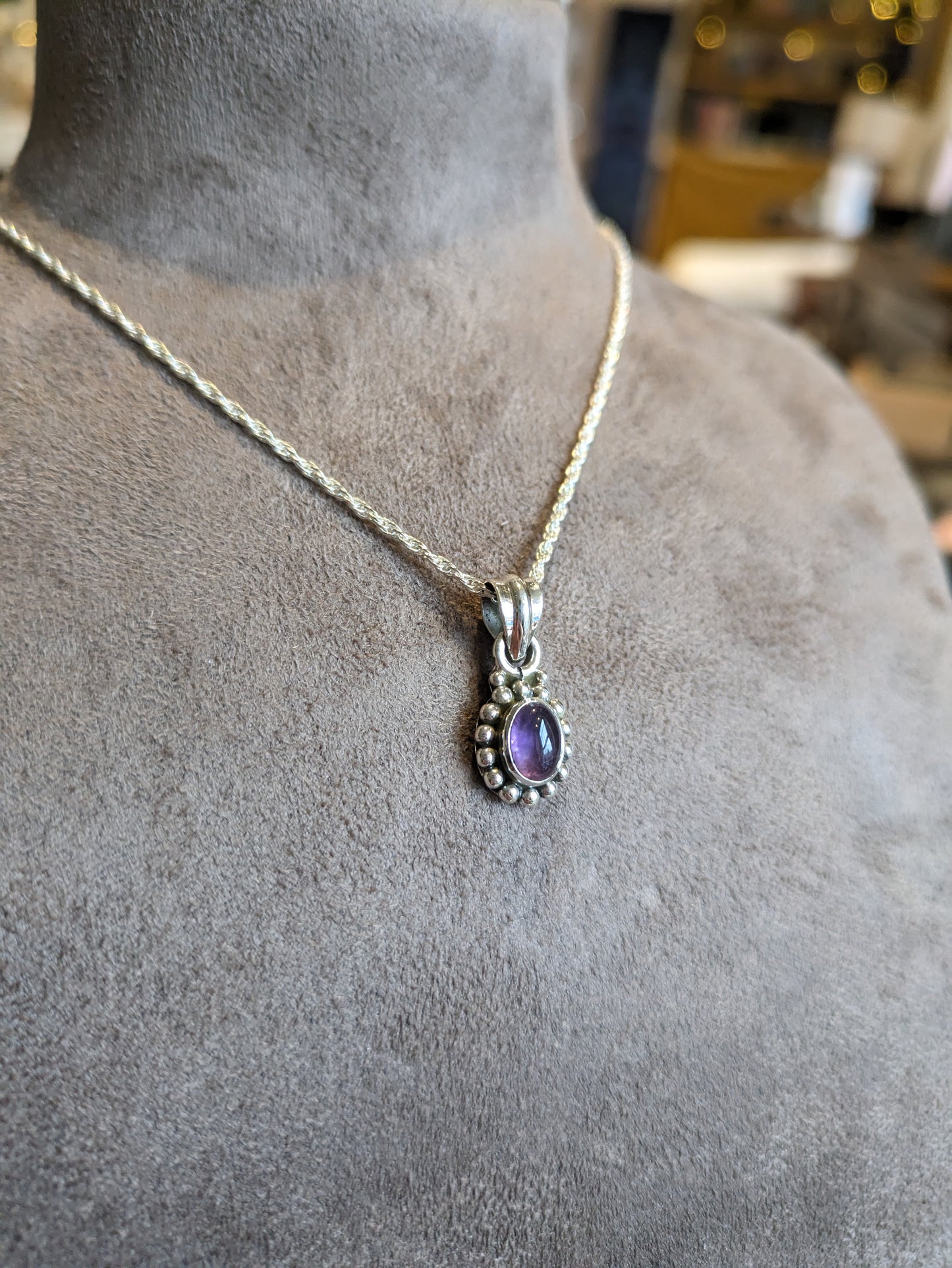 Sterling Silver Amethyst Necklace