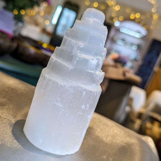 Satin Spar “Selenite” Pillar (Medium)