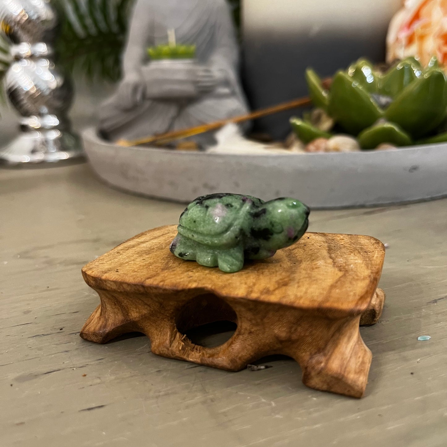 Small Ruby in Zoisite Tortoise Carving