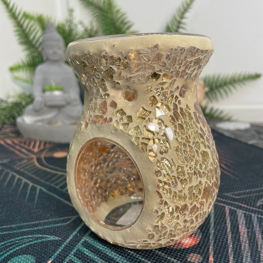 Glass Crackle Oil Burner/ Wax Melter