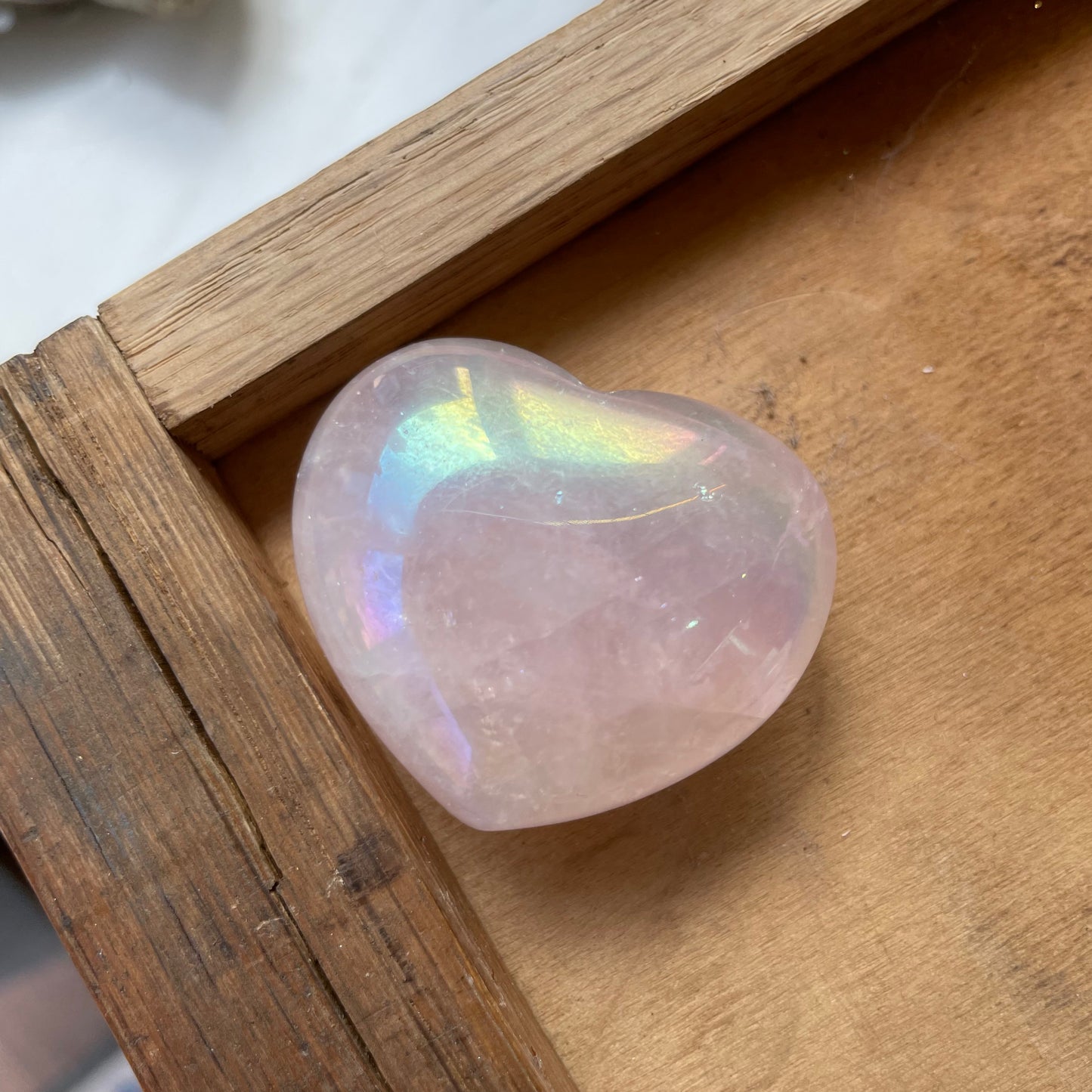 Angel Aura Rose Quartz Heart