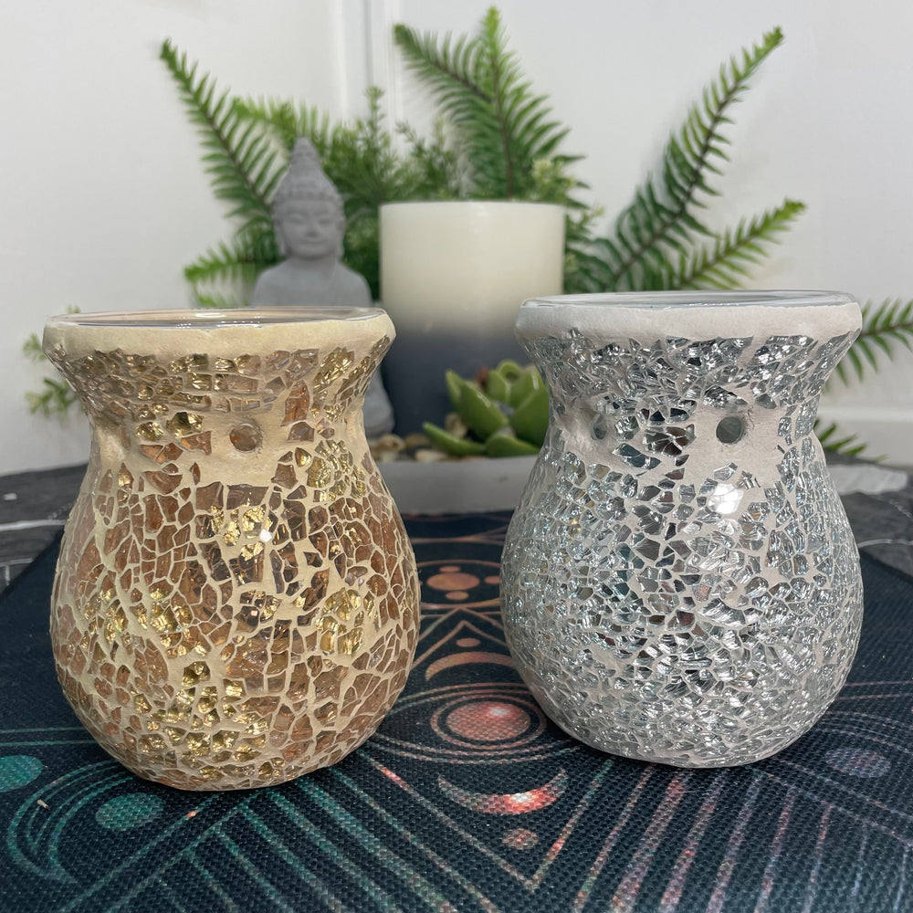 Glass Crackle Oil Burner/ Wax Melter