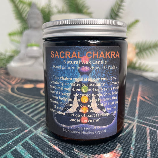 Sacral Chakra Crystal Candle