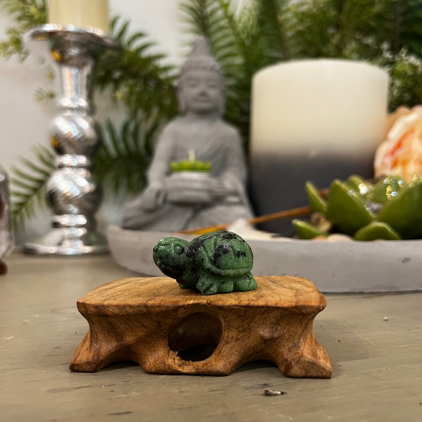 Small Ruby in Zoisite Tortoise Carving