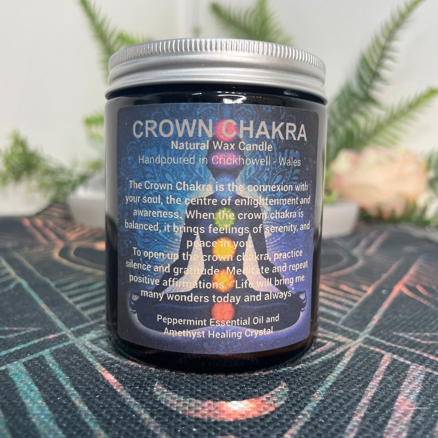 Crown Chakra Crystal Candle