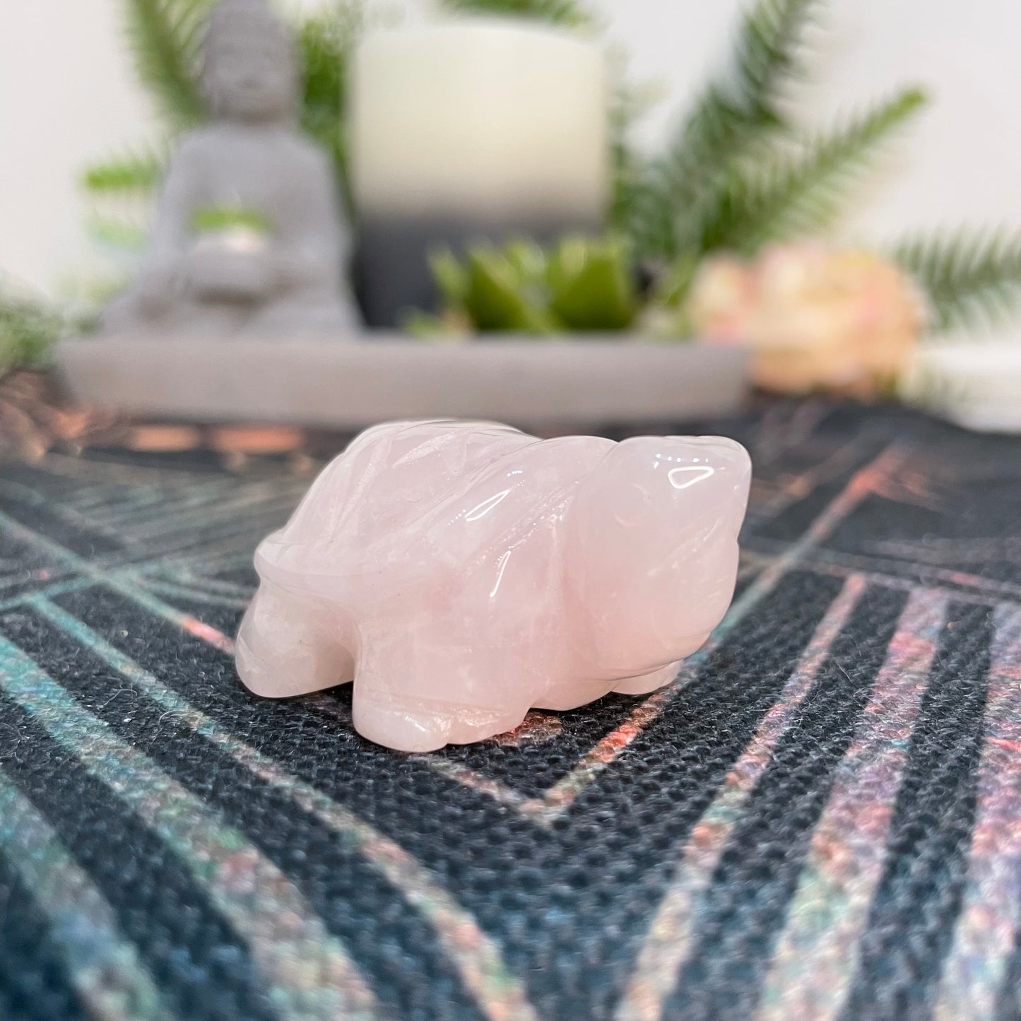 Rose Quartz Tortoise Carving (RQTC01)