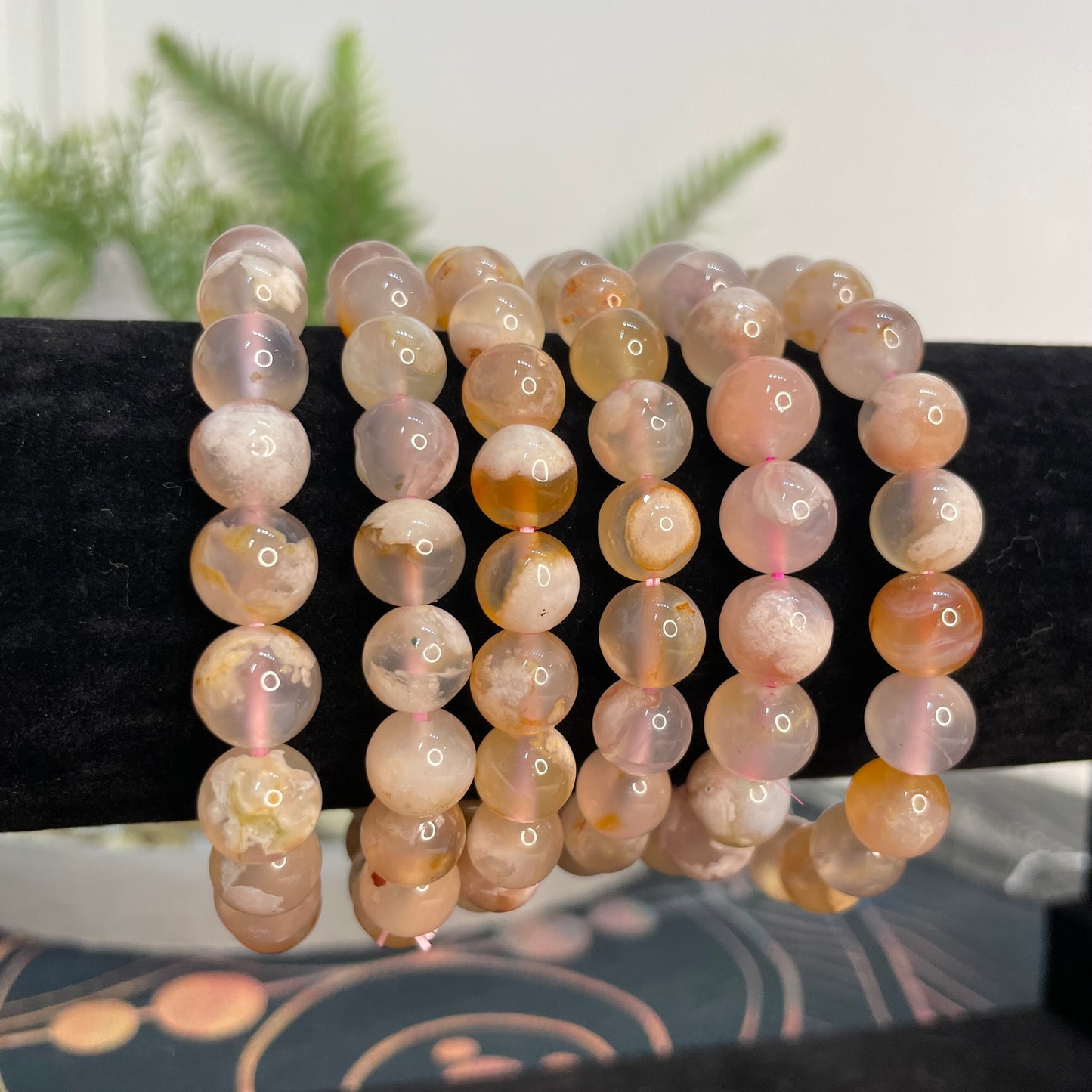 Cherry Blossom Agate Bracelet (8mm)