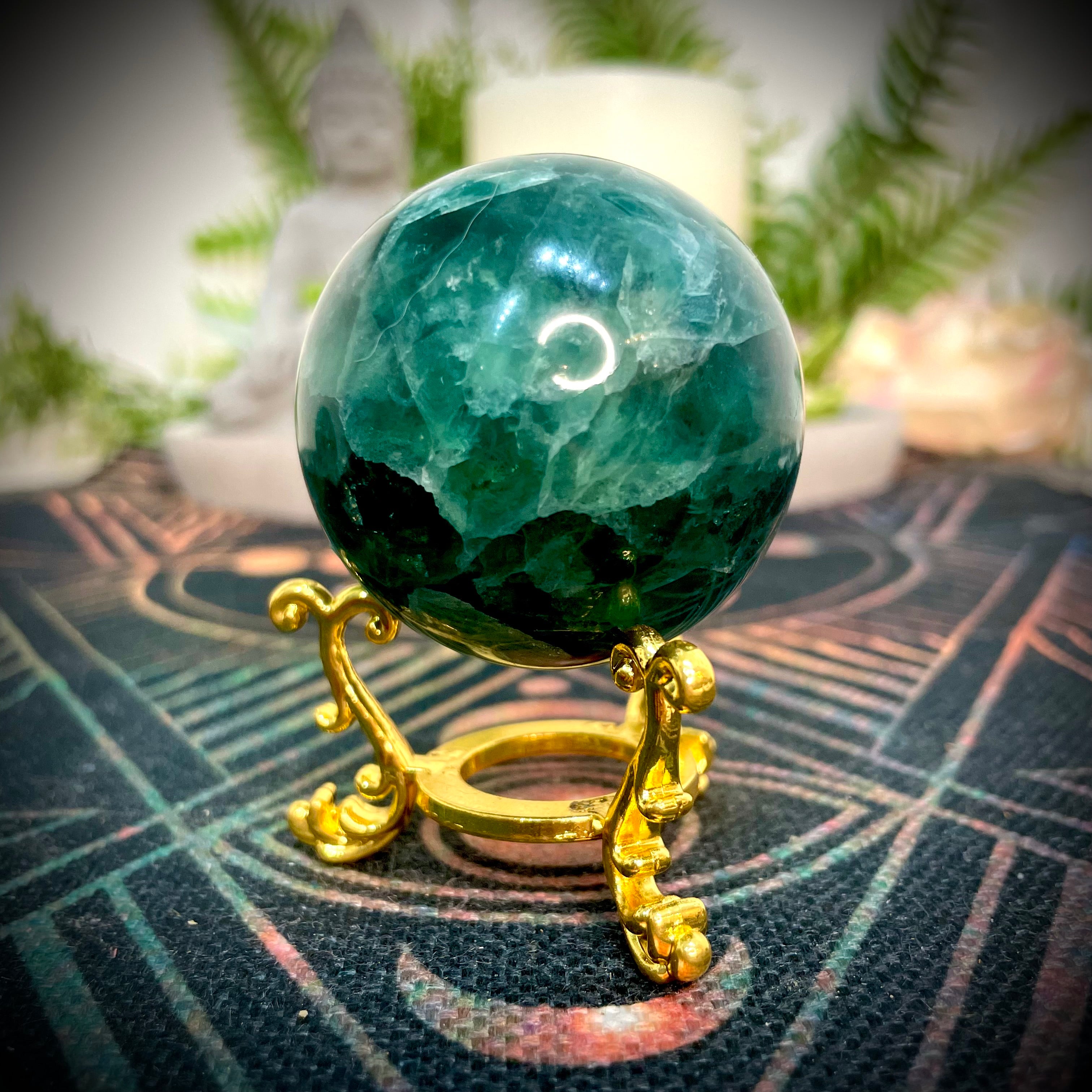 Rainbow 2024 fluorite crystal sphere