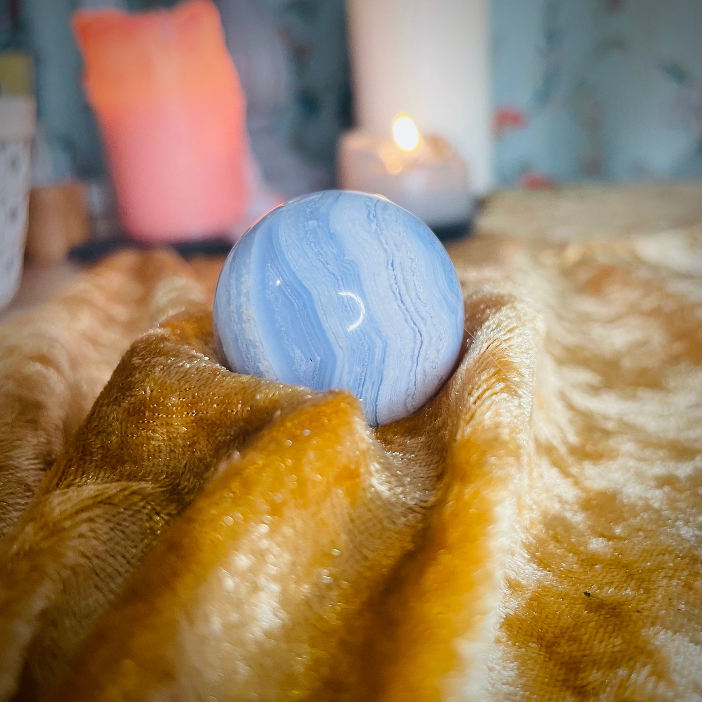 Mini Blue Lace Agate Sphere (BLAS03)