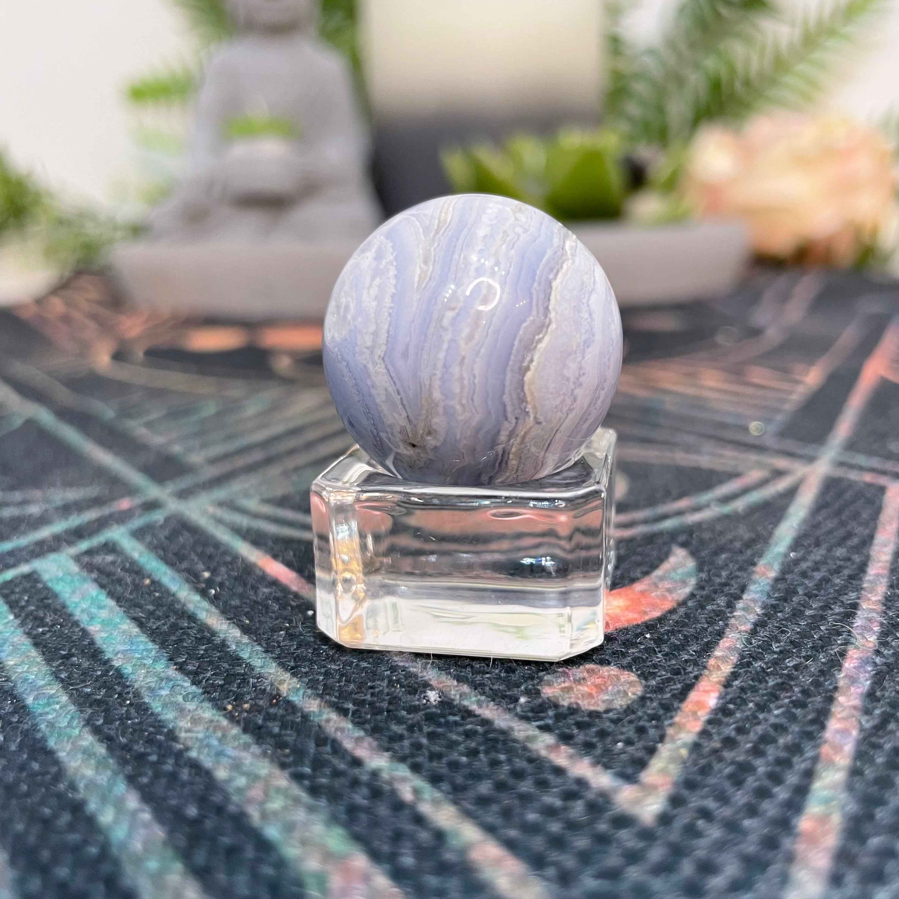 Blue lace agate best sale sphere